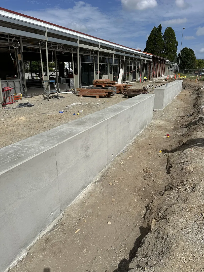Construction site with new building framework
